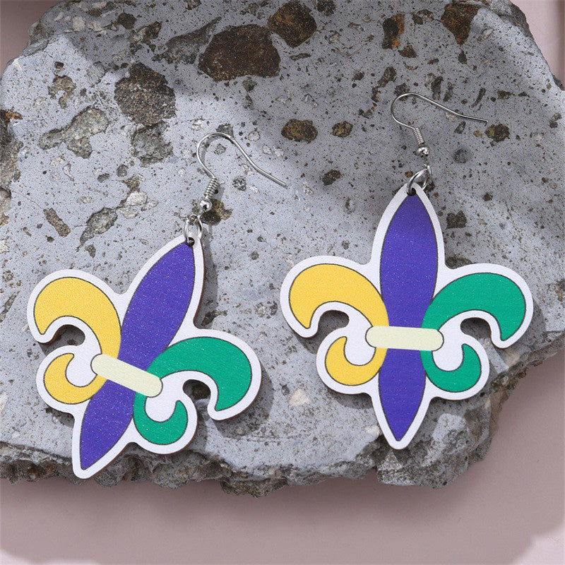 Mardi Gras Contrast Earrings