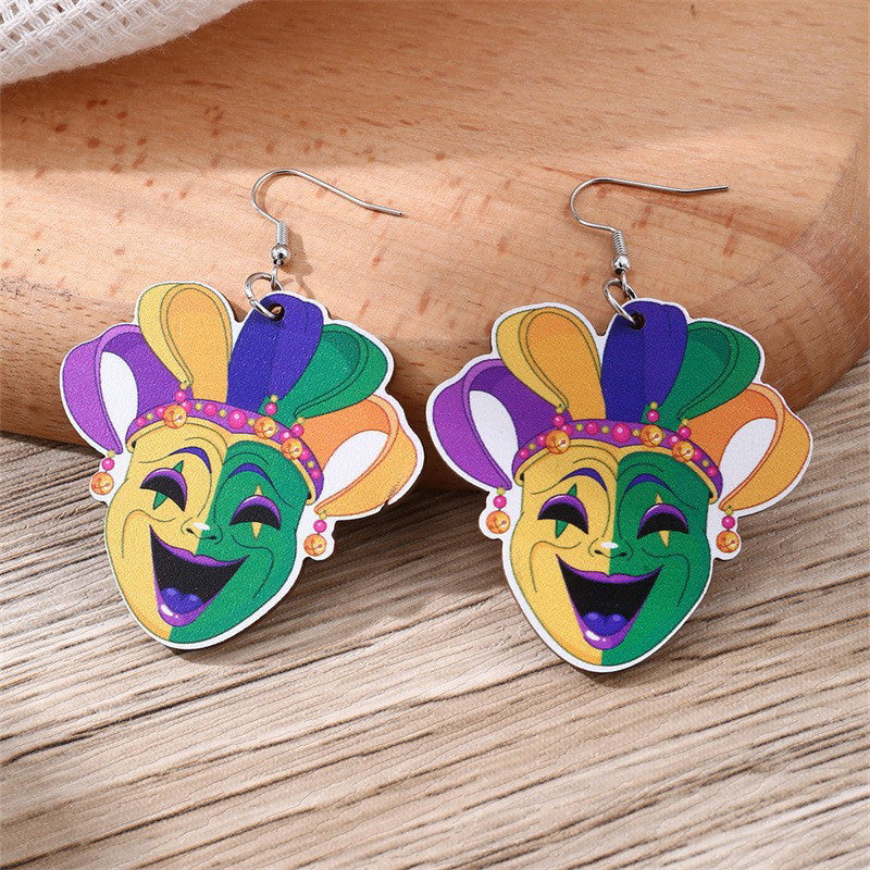 Mardi Gras Contrast Earrings