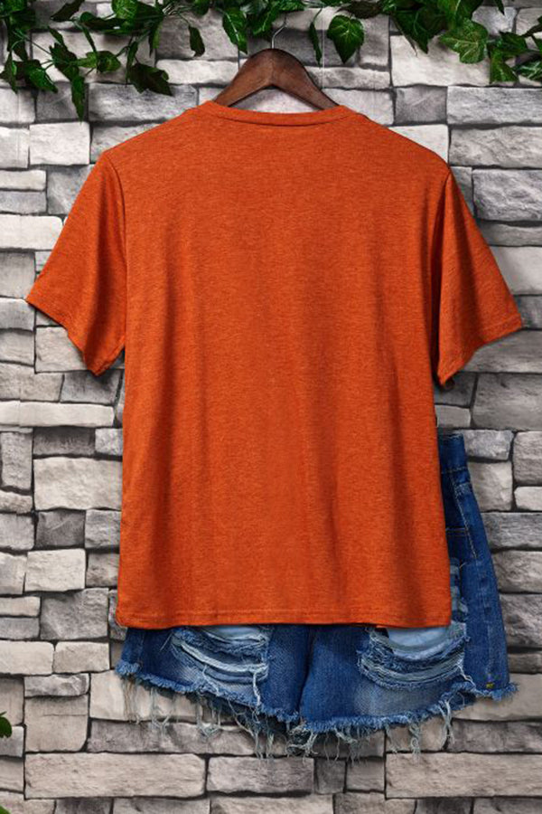 Round Neck Longhorn Design T-shirt