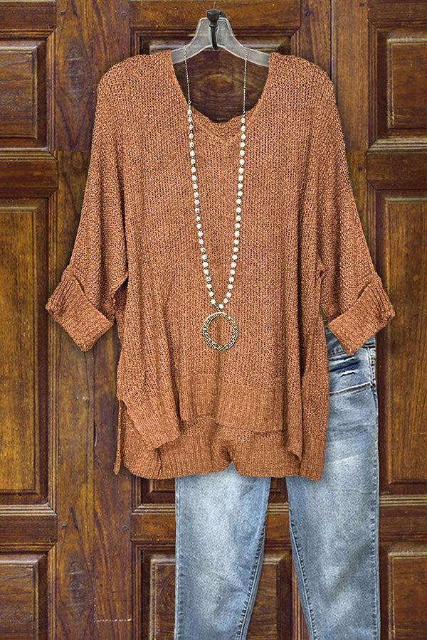 Casual Solid Color V-neck Sweater