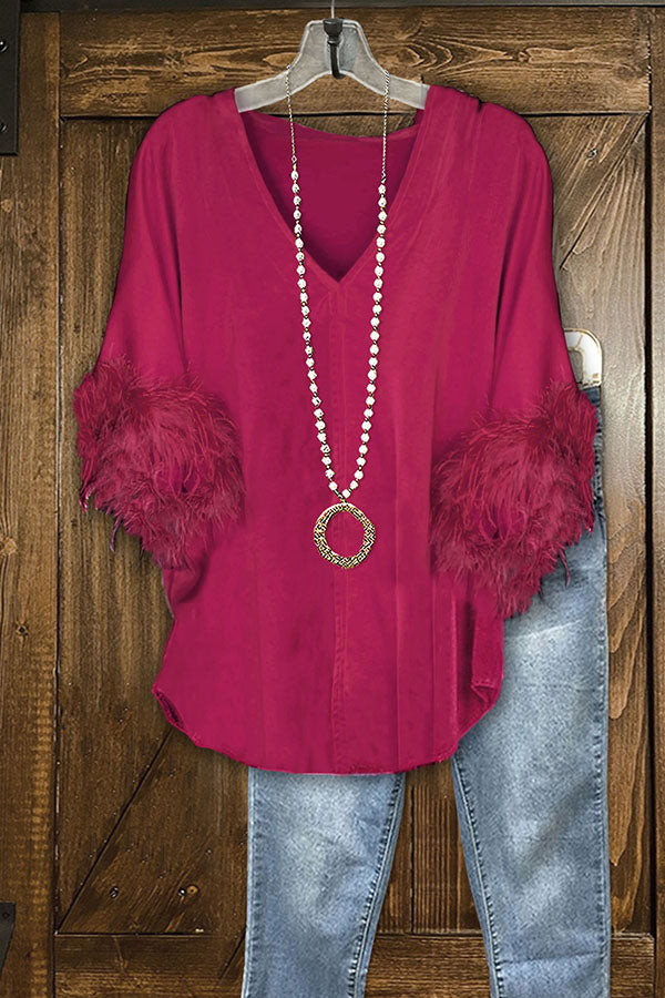 Classic Velvet Panel Feather Top