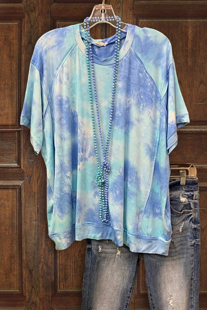 Colorful Tie Dye Splicing T-shirt