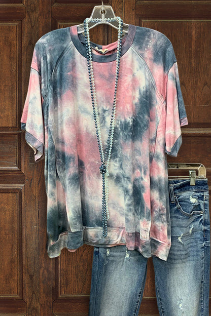 Colorful Tie Dye Splicing T-shirt