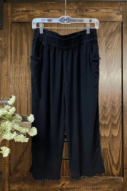 Loose Solid Color Wide-leg Pants