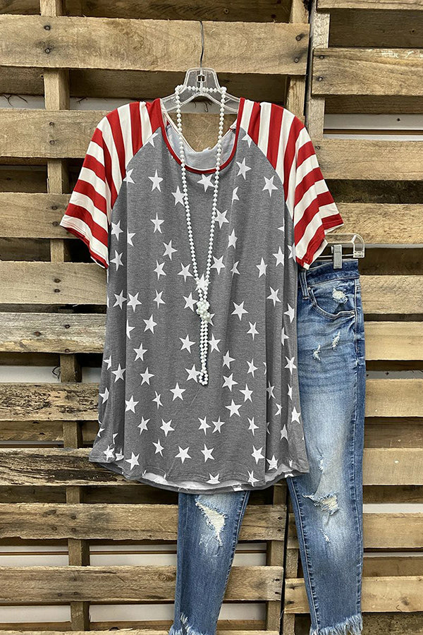 Stars Stripes Printed T-shirt