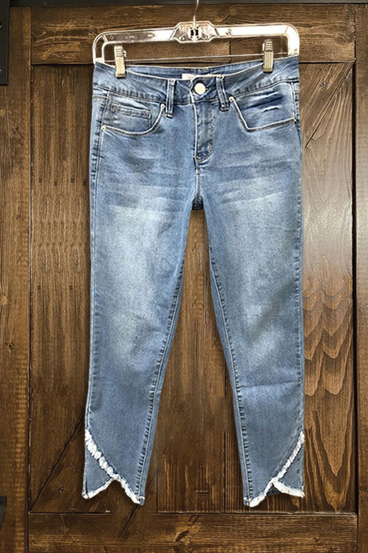 Casual Irregular Frayed Jeans