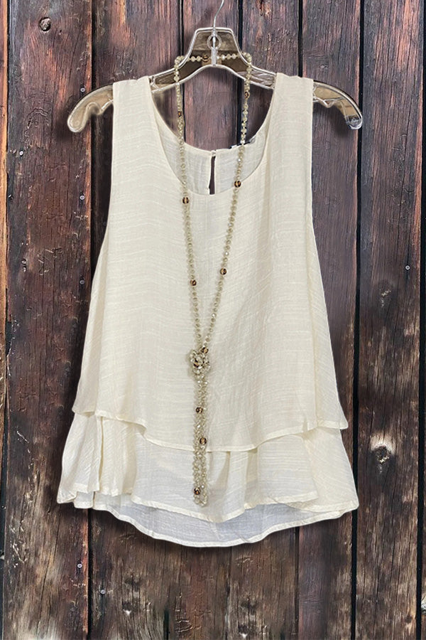 Casual Cascading Ruffled Tank