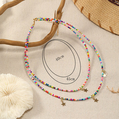 Colorful Bohemian Multi-Layered Star Pendant Necklace