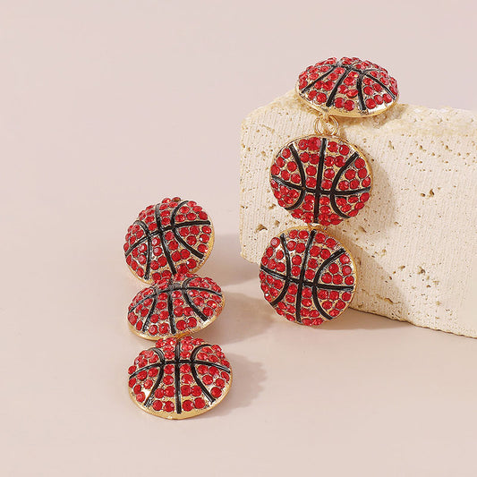 Classic Sparkle Basketball Earrings