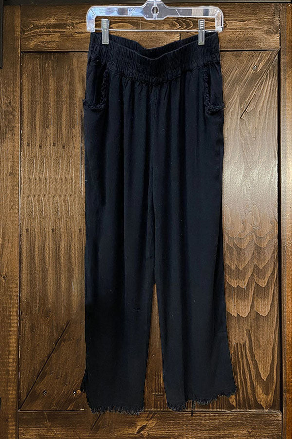 Loose Solid Color Wide-leg Pants