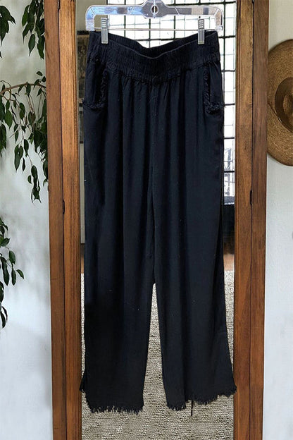 Loose Solid Color Wide-leg Pants