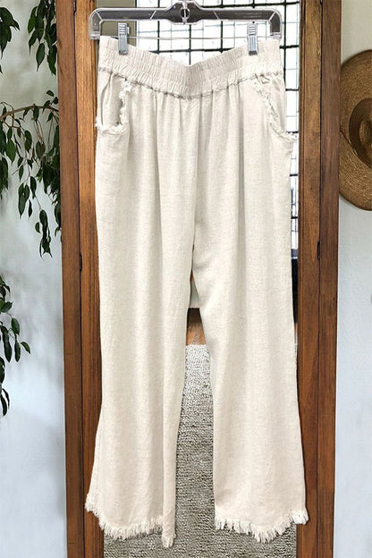 Loose Solid Color Wide-leg Pants